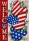 Welcome 4th of July Stars Stripes Patriotic Decorative Garden Flag, American USA Memorial Day Yard Outside Decorations, Summer Outdoor Small Home Decor Double Sided 12 x 18